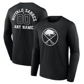 NHL Buffalo Sabres Personalized Name & Number Monochrome Long Sleeve T-Shirt