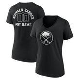 NHL Buffalo Sabres Women's Personalized Name & Number Monochrome V-Neck T-Shirt
