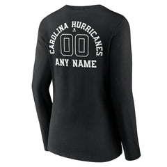 NHL Carolina Hurricanes Women's Personalized Name & Number Monochrome Long Sleeve V-Neck T-Shirt