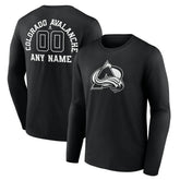 NHL Colorado Avalanche Personalized Name & Number Monochrome Long Sleeve T-Shirt