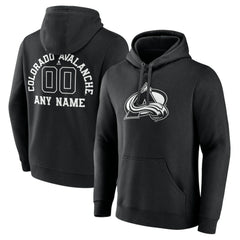 NHL Colorado Avalanche Personalized Name & Number Monochrome Pullover Hoodie