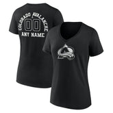 NHL Colorado Avalanche Women's Personalized Name & Number Monochrome V-Neck T-Shirt
