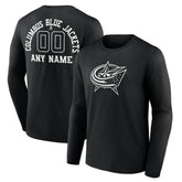 NHL Columbus Blue Jackets Personalized Name & Number Monochrome Long Sleeve T-Shirt