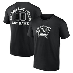 NHL Columbus Blue Jackets Personalized Name & Number Monochrome T-Shirt