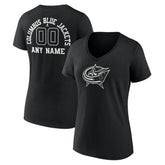 NHL Columbus Blue Jackets Women's Personalized Name & Number Monochrome V-Neck T-Shirt