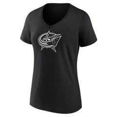 NHL Columbus Blue Jackets Women's Personalized Name & Number Monochrome V-Neck T-Shirt
