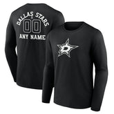 NHL Dallas Stars Personalized Name & Number Monochrome Long Sleeve T-Shirt