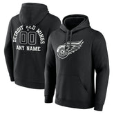 NHL Detroit Red Wings Personalized Name & Number Monochrome Pullover Hoodie