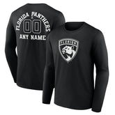 NHL Florida Panthers Personalized Name & Number Monochrome Long Sleeve T-Shirt