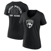NHL Florida Panthers Women's Personalized Name & Number Monochrome V-Neck T-Shirt