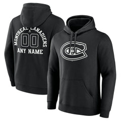 NHL Montreal Canadiens Personalized Name & Number Monochrome Pullover Hoodie