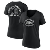 NHL Montreal Canadiens Women's Personalized Name & Number Monochrome V-Neck T-Shirt
