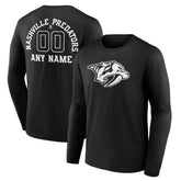 NHL Nashville Predators Personalized Name & Number Monochrome Long Sleeve T-Shirt