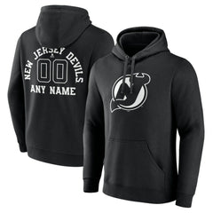 NHL New Jersey Devils Personalized Name & Number Monochrome Pullover Hoodie