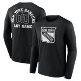 NHL New York Rangers Personalized Name & Number Monochrome Long Sleeve T-Shirt