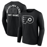 NHL Philadelphia Flyers Personalized Name & Number Monochrome Long Sleeve T-Shirt
