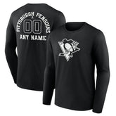 NHL Pittsburgh Penguins Personalized Name & Number Monochrome Long Sleeve T-Shirt