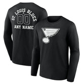 NHL St. Louis Blues Personalized Name & Number Monochrome Long Sleeve T-Shirt