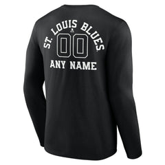 NHL St. Louis Blues Personalized Name & Number Monochrome Long Sleeve T-Shirt