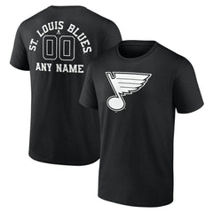 NHL St. Louis Blues Personalized Name & Number Monochrome T-Shirt