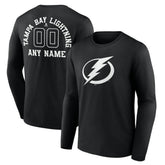 NHL Tampa Bay Lightning Personalized Name & Number Monochrome Long Sleeve T-Shirt
