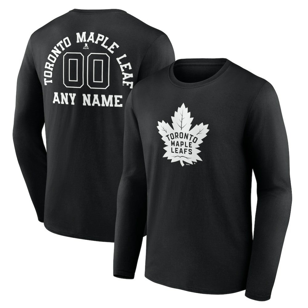 NHL Toronto Maple Leafs Personalized Name & Number Monochrome Long Sleeve T-Shirt