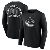 NHL Vancouver Canucks Personalized Name & Number Monochrome Long Sleeve T-Shirt