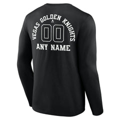 NHL Vegas Golden Knights Personalized Name & Number Monochrome Long Sleeve T-Shirt