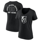 NHL Vegas Golden Knights Women's Personalized Name & Number Monochrome V-Neck T-Shirt