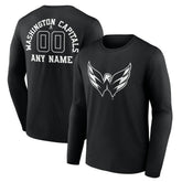 NHL Washington Capitals Personalized Name & Number Monochrome Long Sleeve T-Shirt
