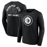 NHL Winnipeg Jets Personalized Name & Number Monochrome Long Sleeve T-Shirt
