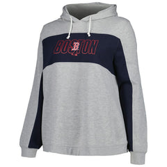 Heather Gray Boston Red Sox Profile Women's Plus Size Pullover Jersey Hoodie