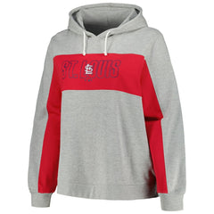 Heather Gray St. Louis Cardinals Profile Women's Plus Size Pullover Jersey Hoodie