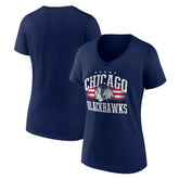 NHL Chicago Blackhawks Women's Americana Team V-Neck T-Shirt