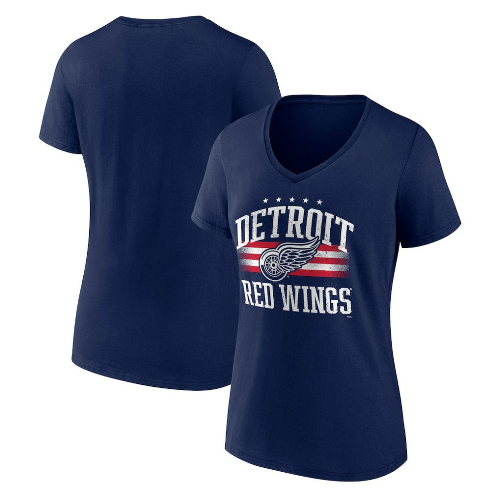 NHL Detroit Red Wings Women's Americana Team V-Neck T-Shirt