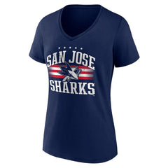 NHL San Jose Sharks Women's Americana Team V-Neck T-Shirt