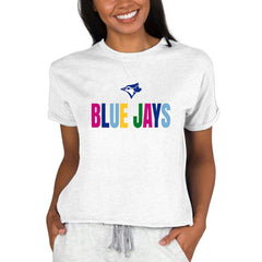 Oatmeal Toronto Blue Jays Concepts Sport Women's Mainstream Terry Sweatshirt