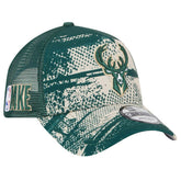 New Era Milwaukee Bucks Tip Off A-Frame Trucker 9FORTY Adjustable Hat