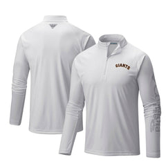 White San Francisco Giants Columbia Terminal Tackle Omni-Shade Raglan Quarter-Zip Pullover Top