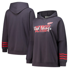 NHL Detroit Red Wings Fanatics Women's Plus Size Lightweight Fleece Raglan Pullover Hoodie