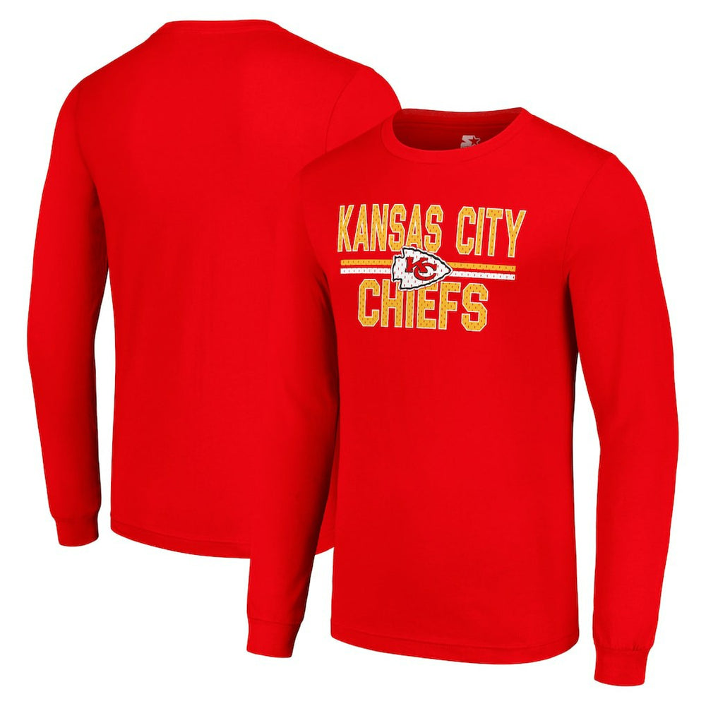Starter Team Mesh Print Graphic Long Sleeve T-Shirt - Kansas City Chiefs T-shirts
