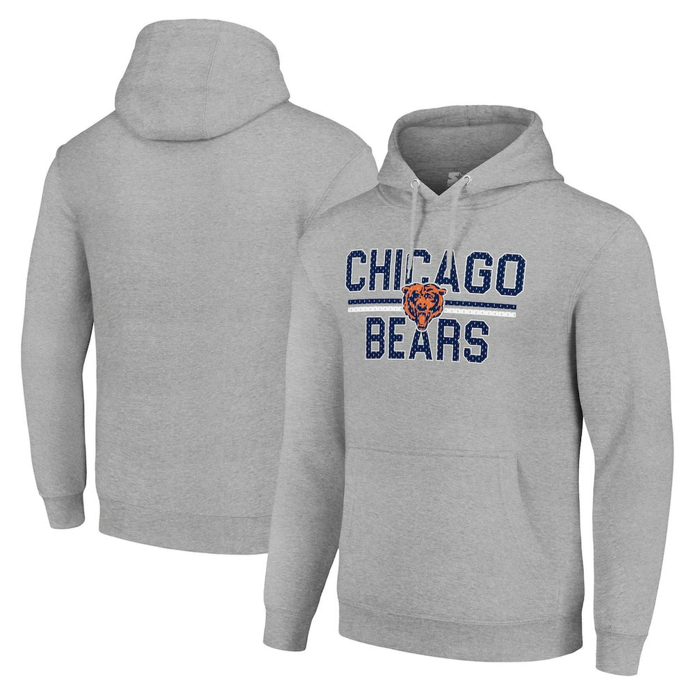 Starter Unisex Team Mesh Print Graphic Tri-Blend Pullover Hoodie - Chicago Bears Hoodies