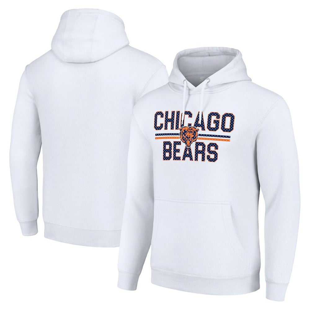 Starter Unisex Team Mesh Print Graphic Tri-Blend Pullover Hoodie - Chicago Bears Hoodies