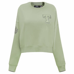 Green Texas Rangers Pro Standard Women's Neutral Oversized Boxy Cropped Pullover Sweatshirt