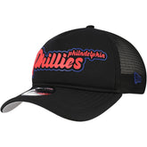 Black Philadelphia Phillies New Era Retro Bold A-Frame Trucker 9FORTY Adjustable Hat