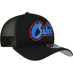 Black Chicago Cubs New Era Retro Bold A-Frame Trucker 9FORTY Adjustable Hat