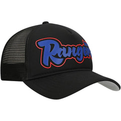Black Texas Rangers New Era Retro Bold A-Frame Trucker 9FORTY Adjustable Hat