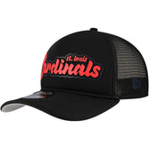 Black St. Louis Cardinals New Era Retro Bold A-Frame Trucker 9FORTY Adjustable Hat