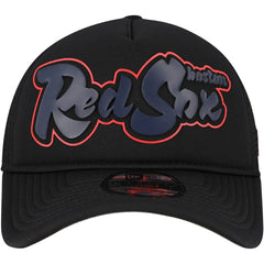 Black Boston Red Sox New Era Retro Bold A-Frame Trucker 9FORTY Adjustable Hat