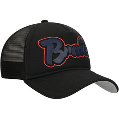 Black Atlanta Braves New Era Retro Bold A-Frame Trucker 9FORTY Adjustable Hat